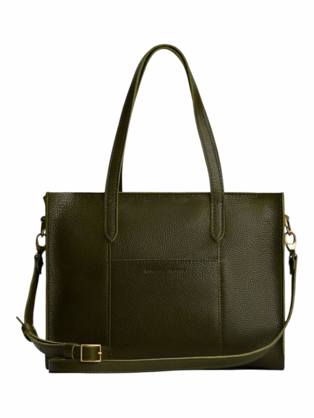 PORTLAND LEATHER Lola Crossbody Pebbled Olive East/West Large Zippered